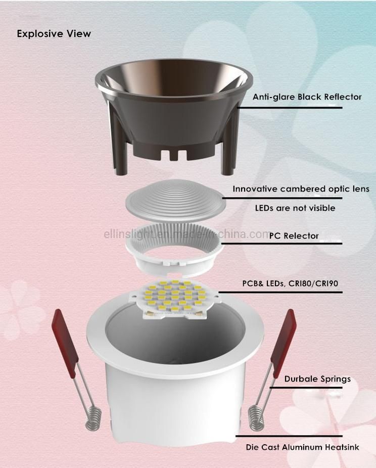 Commercial CRI90 Ceiling Dimmable LED Down Light 6W 12W 18W for Hotel