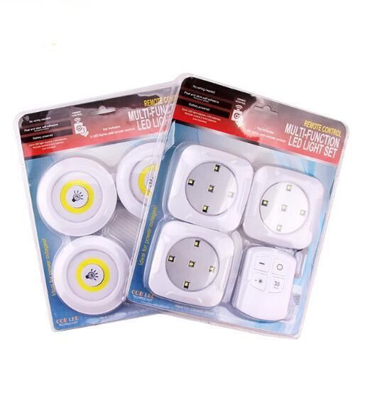 Battery Powered Wireless LED Puck Lights Remote Control Dimmable Closet Night Light