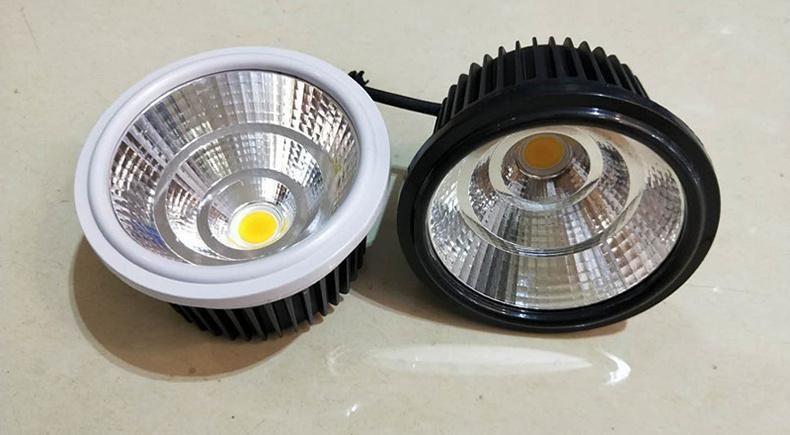 Embedded Downlight Single Head Round Adjustable Deep Anti-Glare Spotlight LED Down Lamp for Home Hotel Store Replaceable Light Source