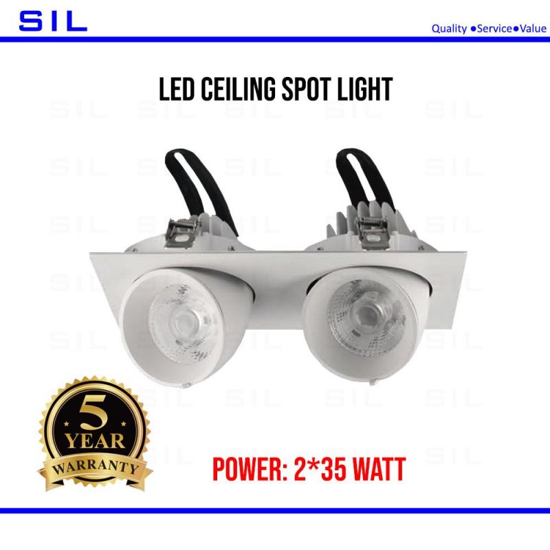 LED Elephant Trunk Light COB Corner Downlight 2X35W 70W Adjustable Rotating Spotlight
