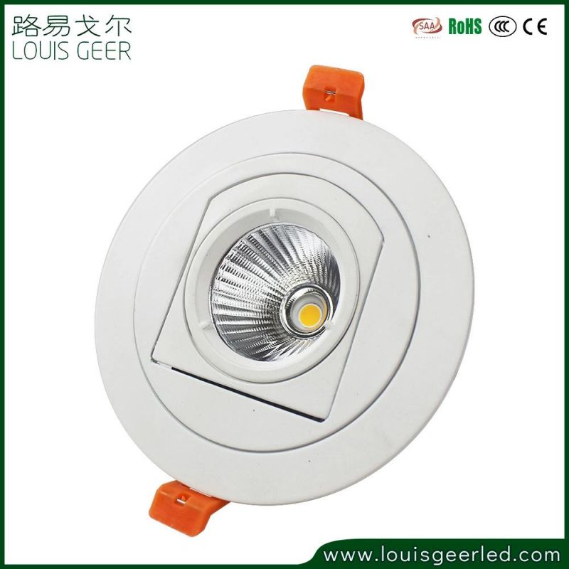 SAA Ce RoHS Dimmable Energy Saving Lamp 10W Recessed LED Down Light 2700K 3000K 4000K 6000K IP20 IP44 Adjustable