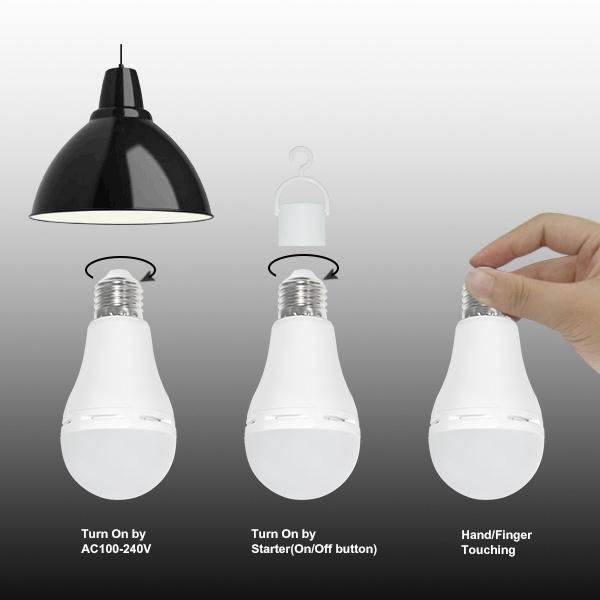 A60 9W E27 LED Rechargeable Emergency Light Bulb