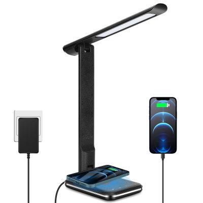 All in One Touch Control LED Desk Lamp with Display Calendar, Clock, Temperature, USB Wireless Charger