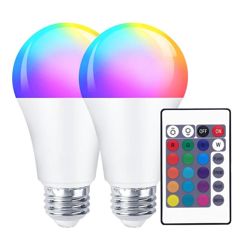 Wholesale 16 Color RGB Remote Control Bulb Lamp 650 Lumen LED Bulb Light Quality E27 / E26 Bulblight Quality LED Mood Bulb Light with Remote Control