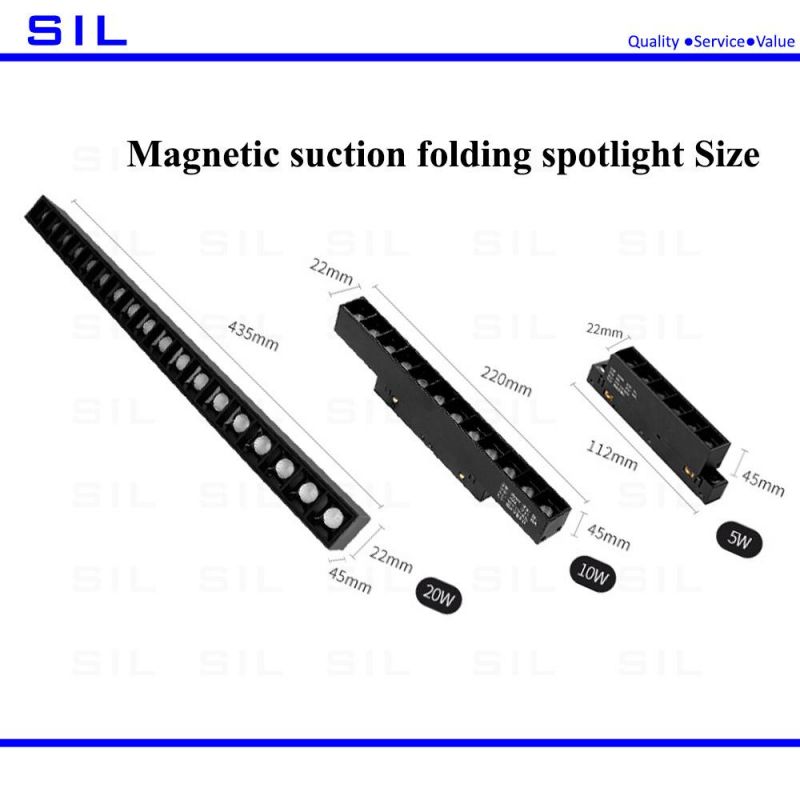Indoor COB 20watt LED Track Light Recessed Track Rail Dimmable Magnetic Spotlights
