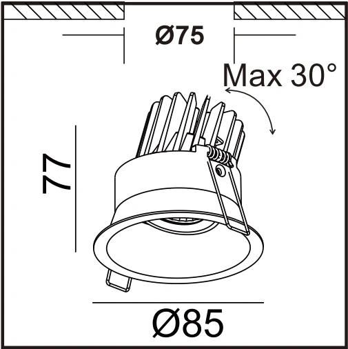 Venezina Deep Recessed LED Downlight Fixed COB LED Down Light