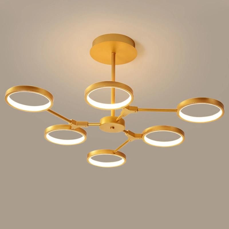2021 New Nordic Acrylic LED Good Rings Chandelier Hanging Pendant Light Ceiling Light for Living Room