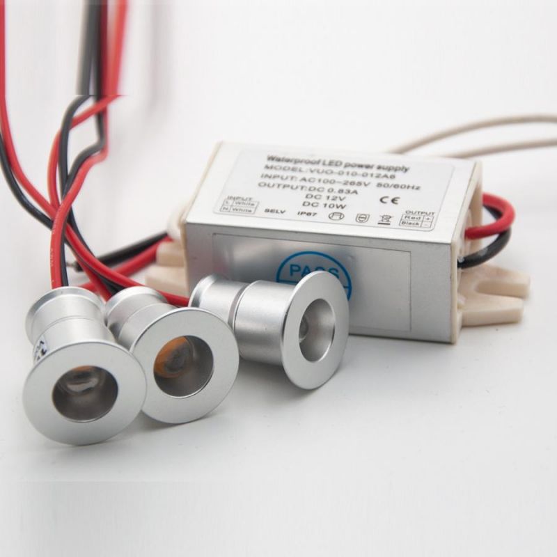 Blue 10PCS Lamp + IP67 Transformer + Remote Dimmable LED Ceiling Lighting 12V 1W IP65
