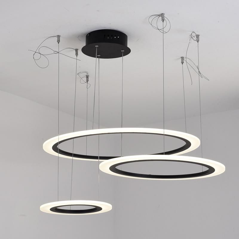 Modern Decoration Circle LED Dimmable Chandelier Pendant Lights Hanging Adjustable Indoor Light