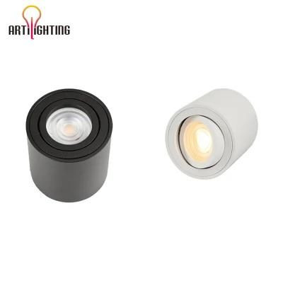 Round GU10 Spot Lamp Replace Bulb LED Light Dimmable CCT COB Ceiling Surface Mounted LED Downlights 5W 7W for Store Room