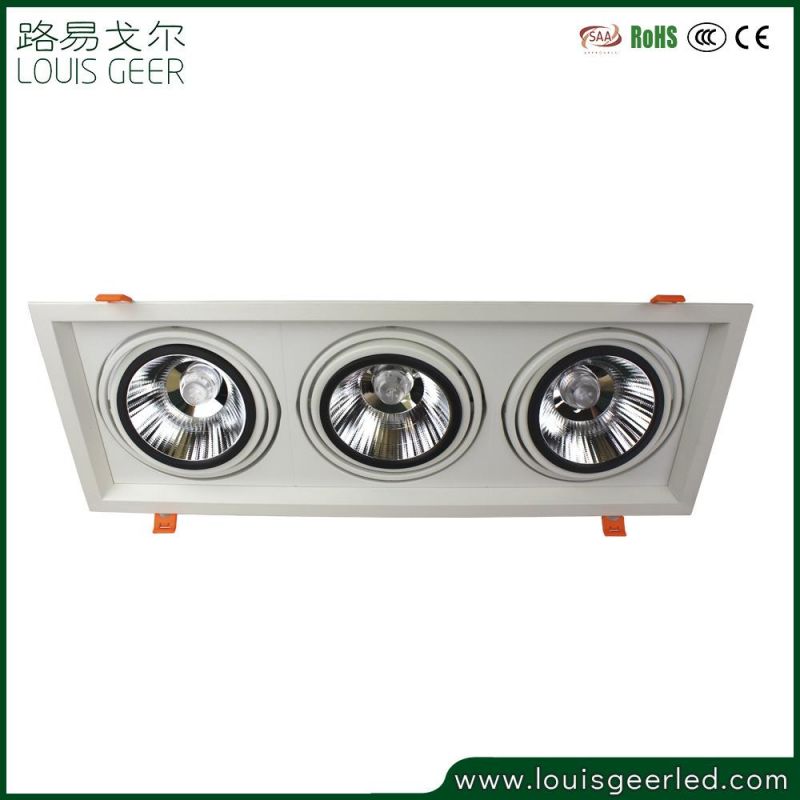 High Quality 3 Heads Aluminum LED Grille Light 36W LED Grille Light for Commercial Shop
