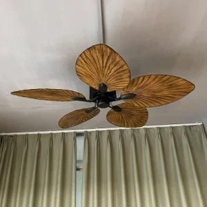 Retro Style Ceiling Fan 42 Inch 52 Inch ABS Palm Leaf DC Motor Remote Control Ceiling Fan