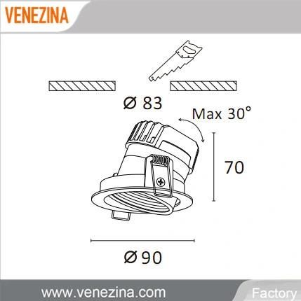 R6931 Light Fixture Anti-Glare Recessed LED Down Light