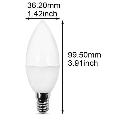 New Design 3W Long Lifetime Transparent Plastic Body Lamp LED Candle Light Bulb