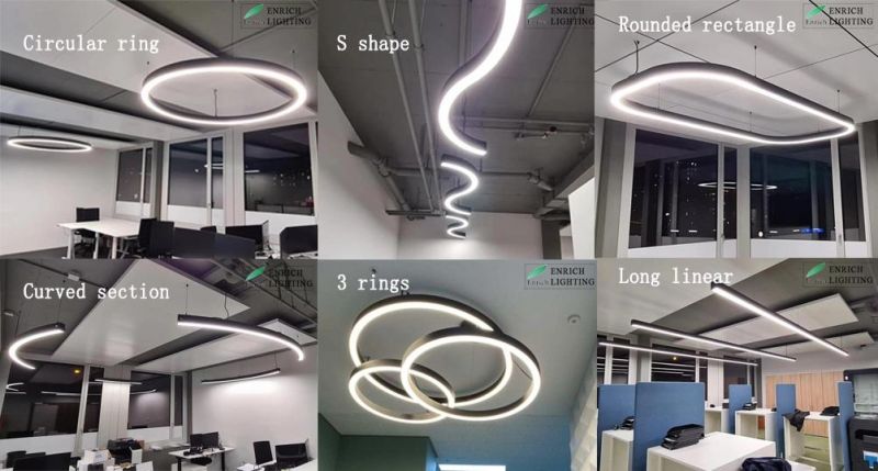 5 Years Warranty LED Pendant Linear Light 75mm Width Aluminum Hanging Light for Office