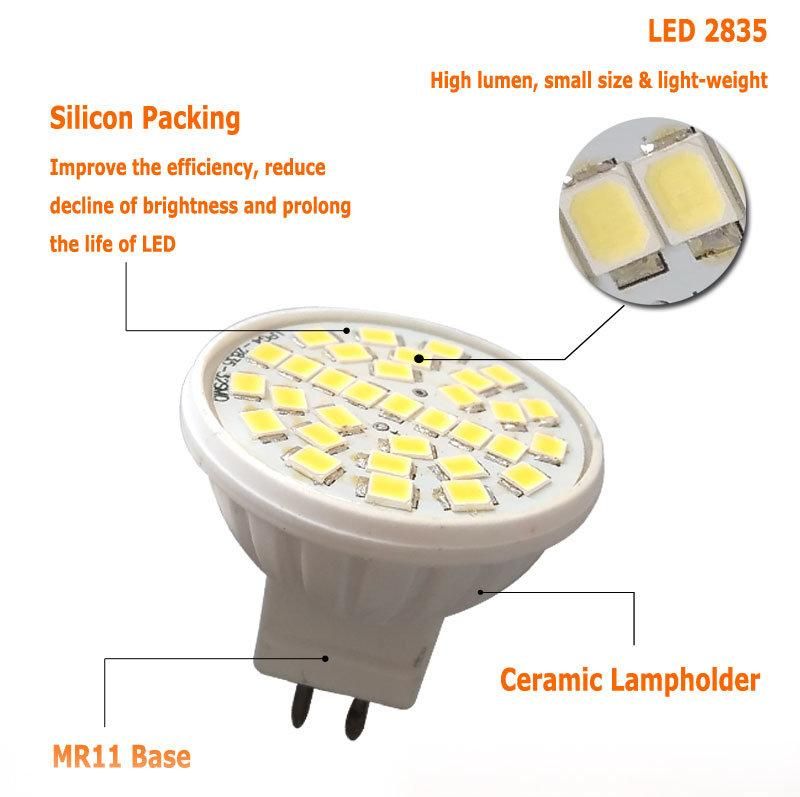 110V 220V MR11 2835 Chip Ceramic Base Silicone Cover LED Spotlight