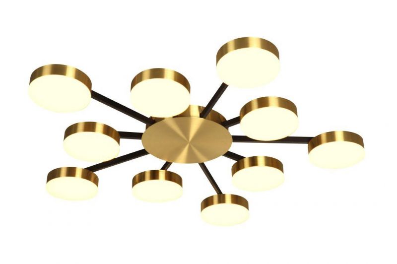 Masivel Factory Modern Nordic Style Lights Three-Ring Decoration Black and Brass Metal Ceiling Light