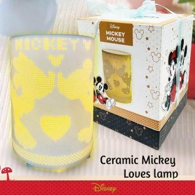 Dieney Desktop Lamp Ceramic Mickey Loues Lamp for Home Office Bedroom Living Room Decoration Gifts
