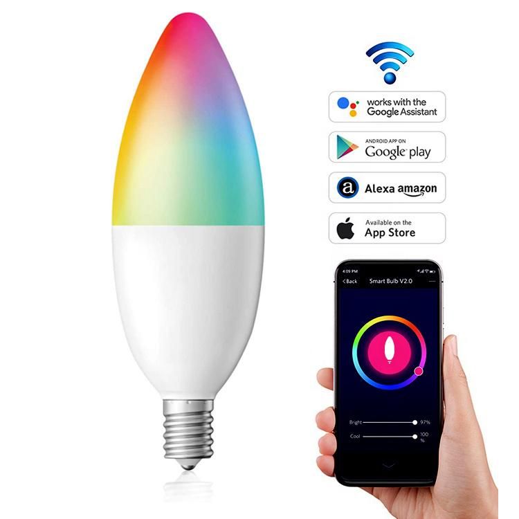 Smart Home Alexa 5W Speaker Smart RGB WiFi Light Smart LED Bulb with Alexa Google Assistant