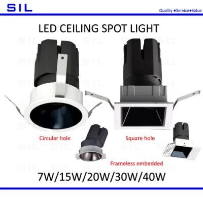Hot Sales Hotel Shop LED Spotlight 10watt 7W 10W 15W 20W 30W 40W Ceiling Light 10W Spot Light