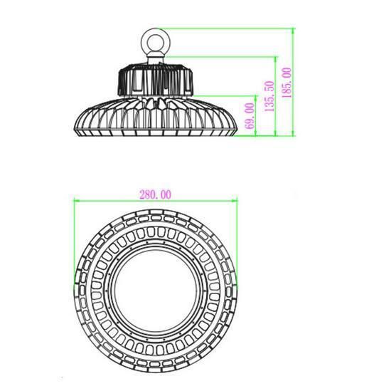 100W UFO LED Lighting High Bay Warehouse Lamp 140lm/W