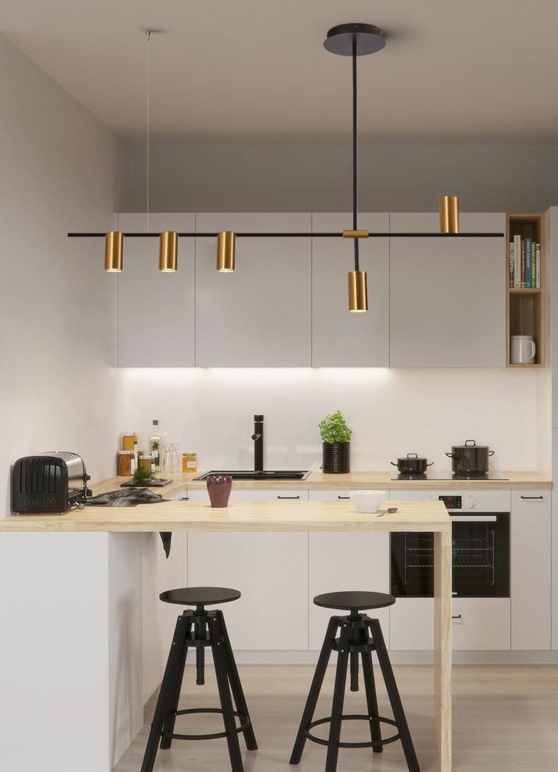 2022 Nordic Creative 3 4 5 9 12 Heads Long Bar Dining Room Hanging Lamp Industrial Pendant Light