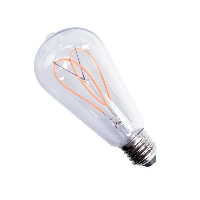 Chinese Manufacturer St64 E27 LED Light Spiral Filament LED Energy Saving Light Bulb with CE RoHS