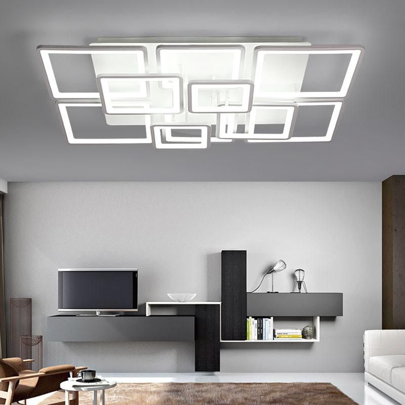 Zhongshan Factory Square Modern Acrylic LED Ceiling Lights for Living Room Decor