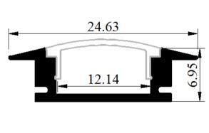 The Size Is 25mm*7mm LED Aluminum Profile