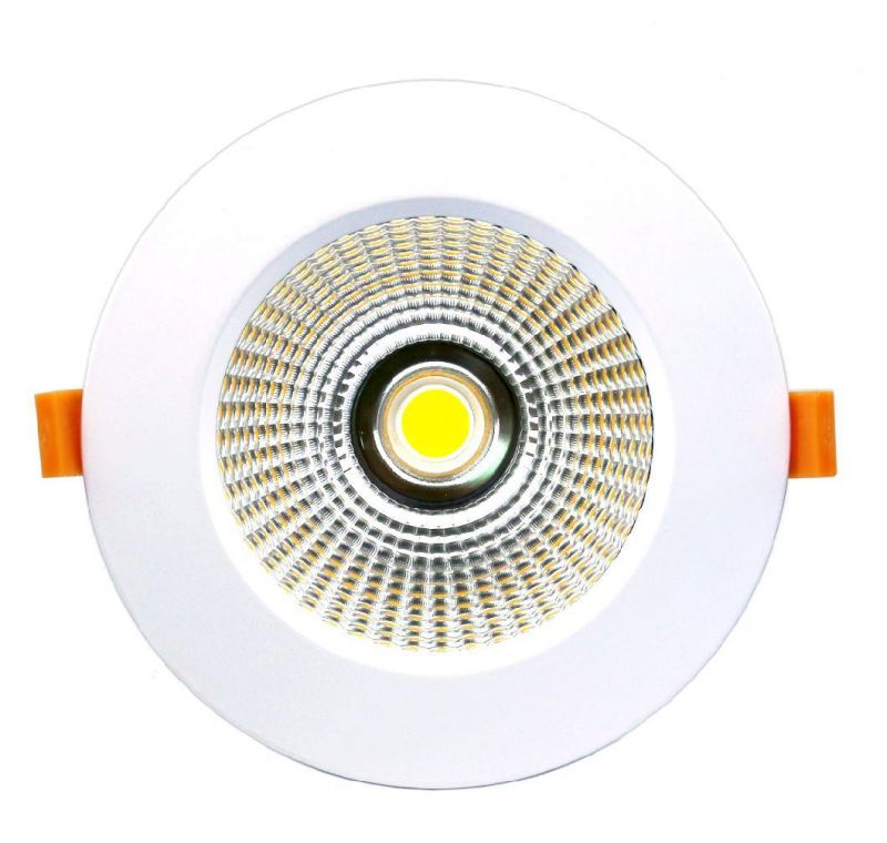 Round Recessed Aluminum White COB Source High Power LED Downlight