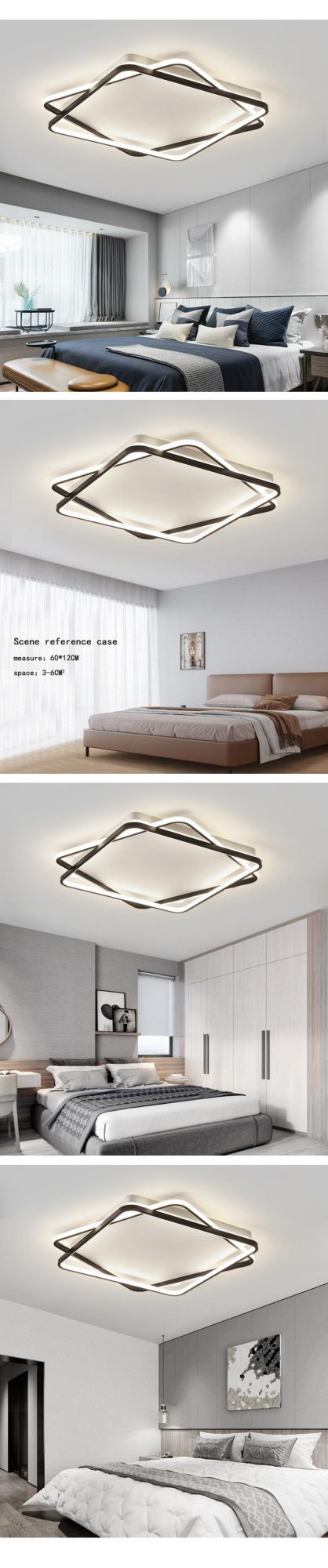 Home Bedroom Decor Nordic Modern Square Simple Fashion Hanging Pendant LED Ceiling Light