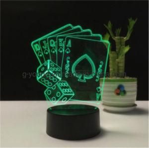Seven Color Flashing Poker 3D Illusion LED Table Lamp