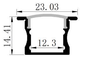 LED Aluminum Profile for Size Is 24mm*15mm