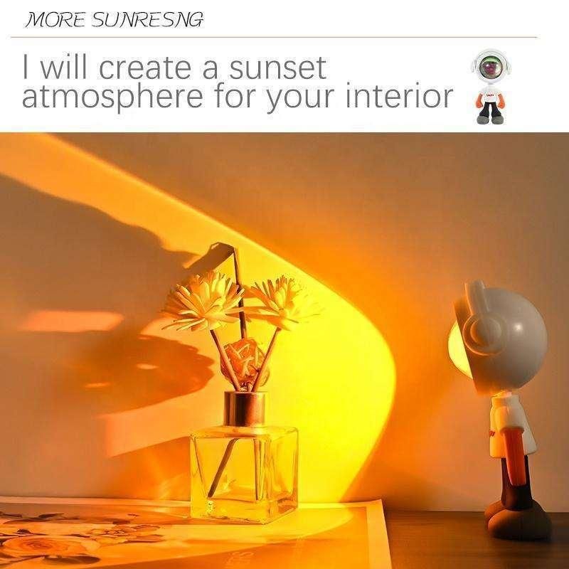 Home Decoration Wholesale 5W Floor Table Lamp Rainbow Sunset Red Sun Sunset Lighting Lamp