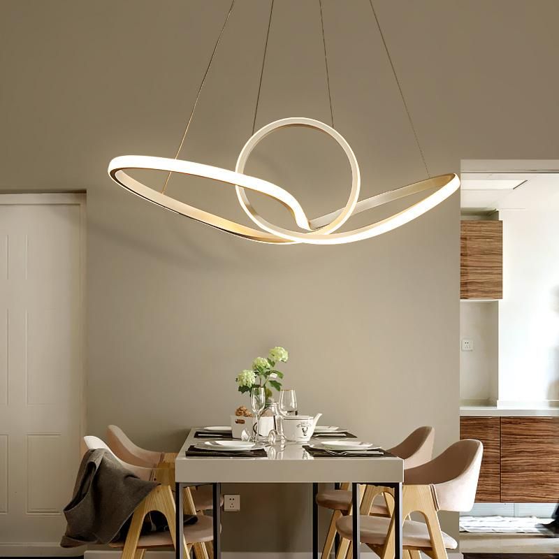 Modern Nordic Flower Design Hanging Dimmable Aluminum Chandelier Acrylic LED Pendant Lamp