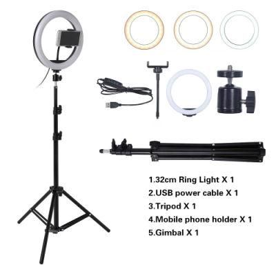 Studio Ring Light Fashion White LED Wedding Makeup Youtube Art Power Item Tripod Live Fill Light