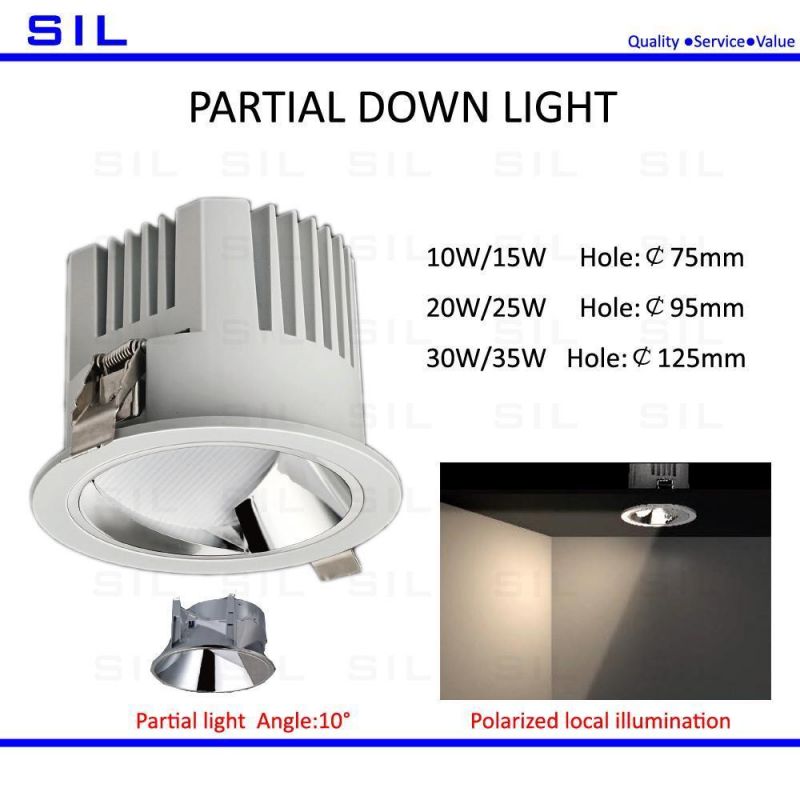 Hot Sale Narrow Beam Deep Housing Antiglare Downlight COB LED Recessed Ceiling Light LED Down Light 25W LED Ceiling Downlight