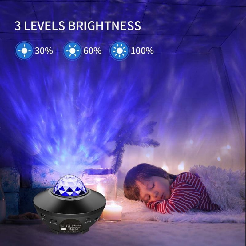 Amazon Hot Sale Remote Control USB 3 in 1 Bedroom Star Projector LED Ambient Night Light with Bluetooth Music Speaker