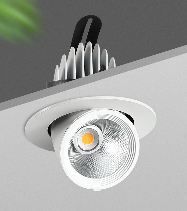 Adjustable Embedded Spotlights COB Downlight Home Ceiling Clothing Store Spot LED Lamp for Commercial Background Wall Washer Lighting