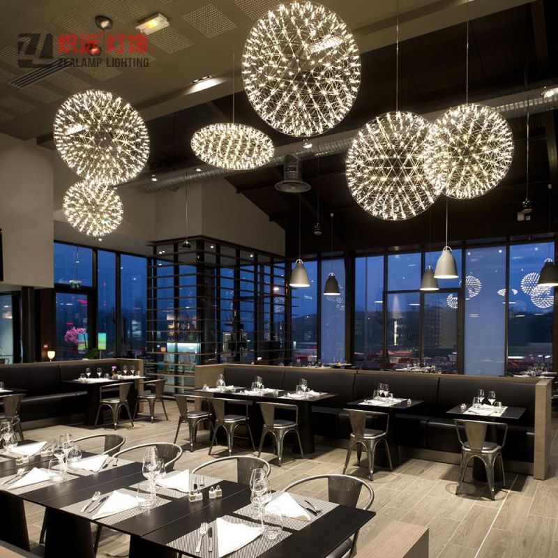 Modern Nordic Creative Stainless Steel Pendant Light Fireworks Ball Pendant Lamp