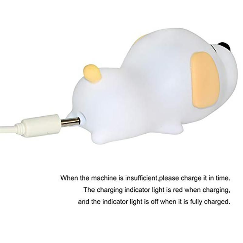 Silicone Cartoon Puppy Dog Sleeping Lamp for Baby Nursery Bedroom