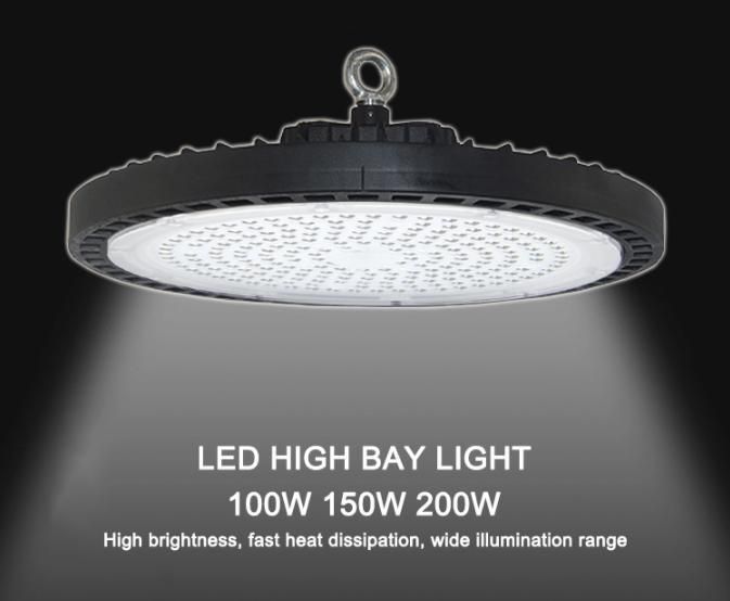 New Design Indoor Super Bright Dimmable UFO 100W-200W Industrial Shop Garage LED High Bay Light