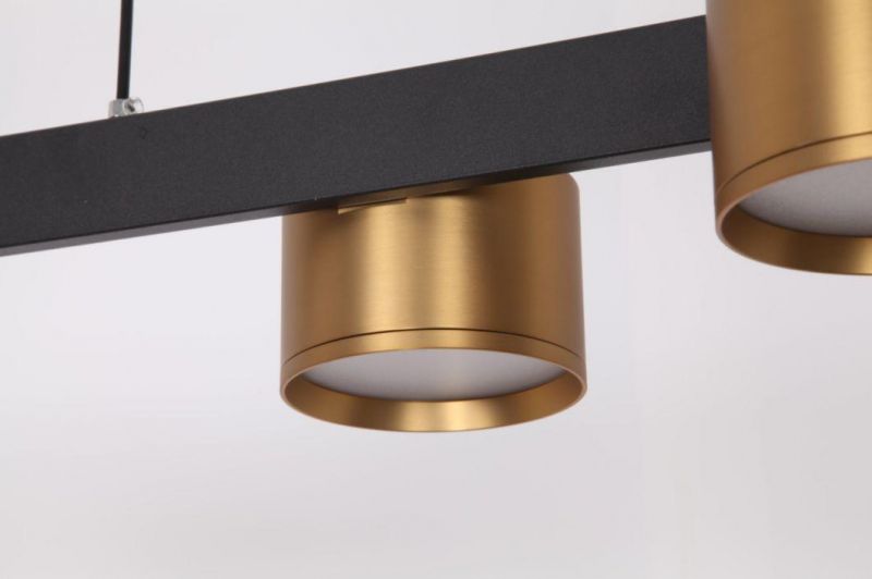 Masivel Lighting Modern Aluminum Linear LED Pendant Light Brass Cylinder Decorative LED Chandelier