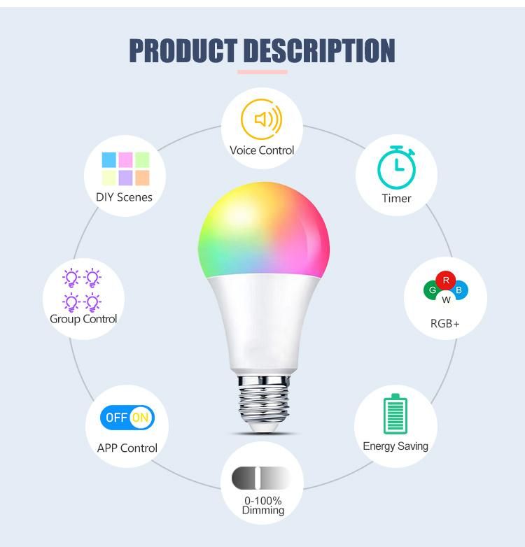 9W A60 Smart LED Bulb Through WiFi APP Control