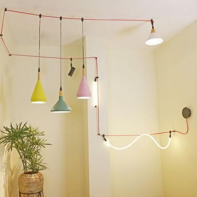 LED Indoor Designer Flexible Linear 3000K/6000K Glass Acrylic Shade Decoration Chandelier Pendant Ceiling Spot Track Lamp Light