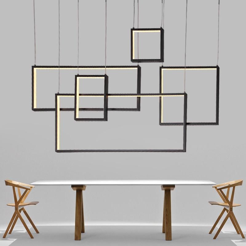 Modern Cube Aluminium LED Pendant Light Chandelier Squares