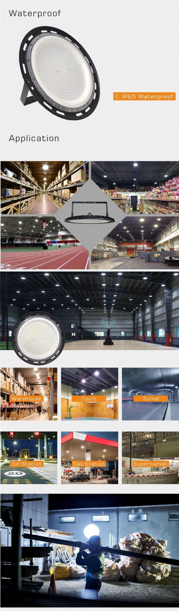 Industrial UFO LED High Bay Lights for Warehouse Garage Factory
