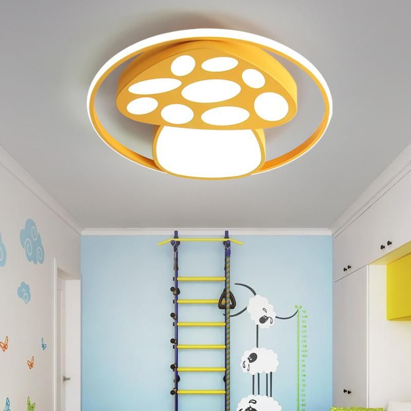 New Hot Mushroom Simple Cartoon Bedroom Decor Indoor Flush Mount Ceiling LED Light for Children