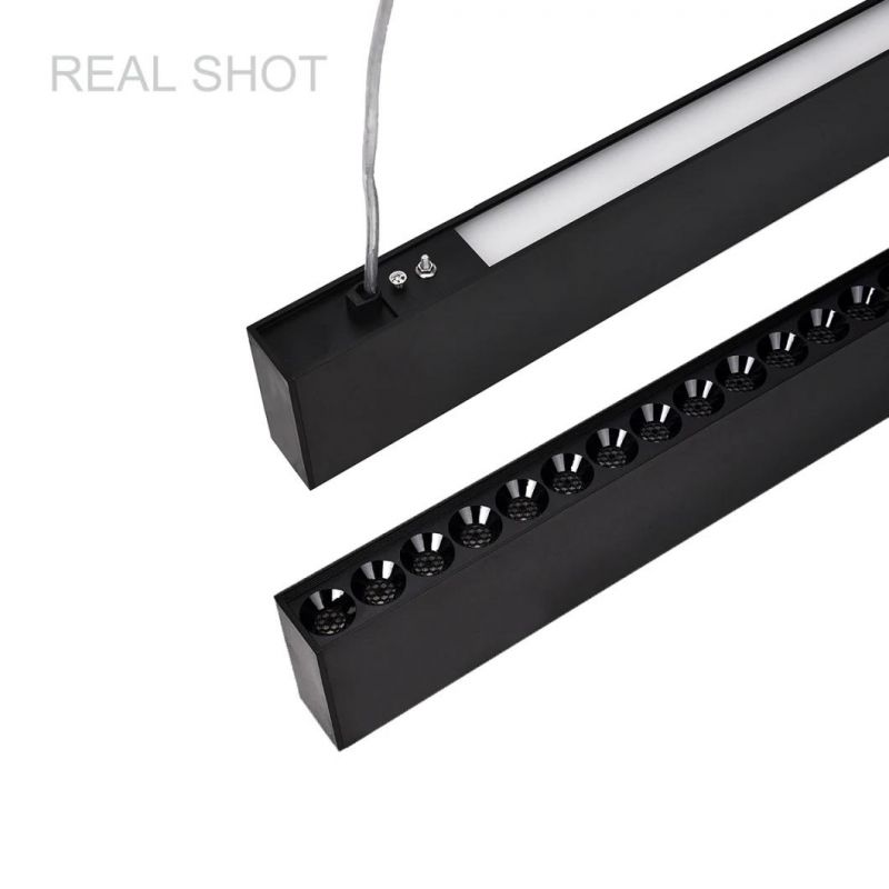 Optics Lens+Honeycomb LED Linear Light Anti Glare LED Linear Light No Flicker LED Office Suspended Linear