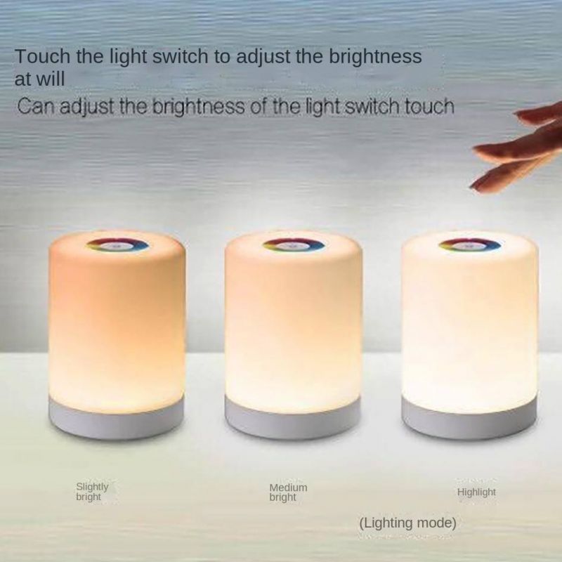 LED Touch Control Induction Dimmer Lamp Smart Dimmable RGB Color Change Rechargeable Bedside Night Light